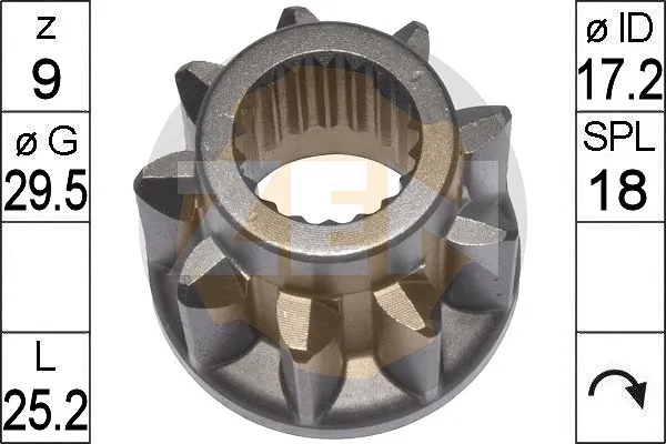 Pinion, starter (ZN9186)