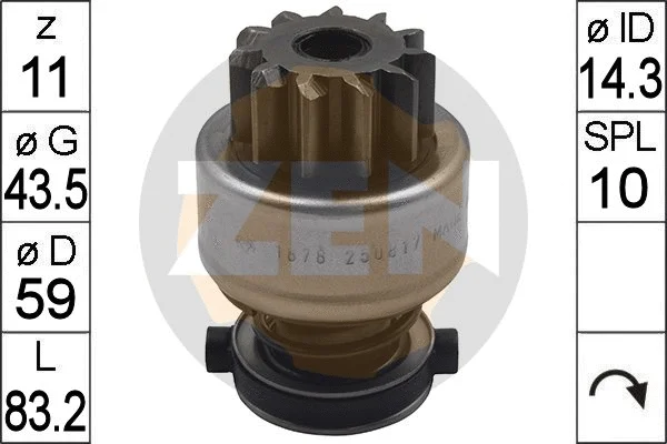 Freewheel Gear, starter (ZN1878)