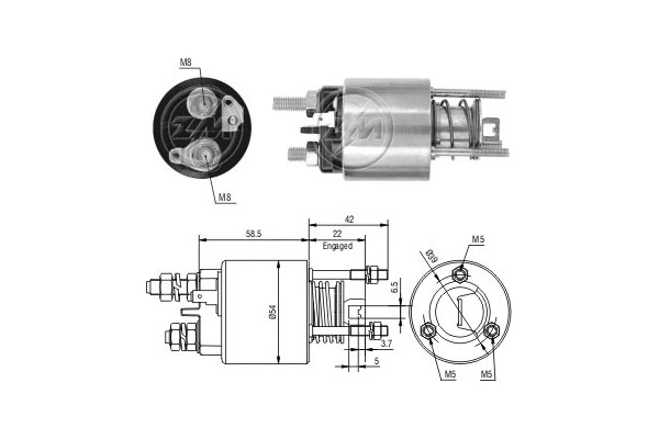 Solenoid Switch, starter (ZM1595)