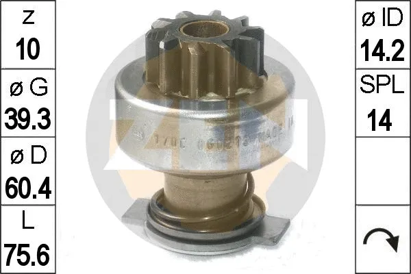 Freewheel Gear, starter (ZN1700)