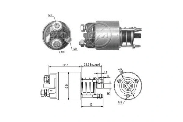 Solenoid Switch, starter (ZM5395)