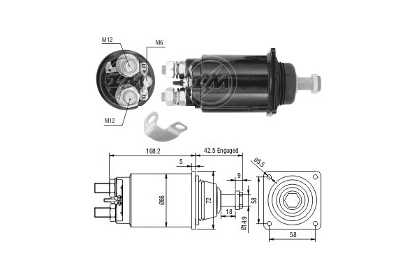 Solenoid Switch, starter (ZM833)