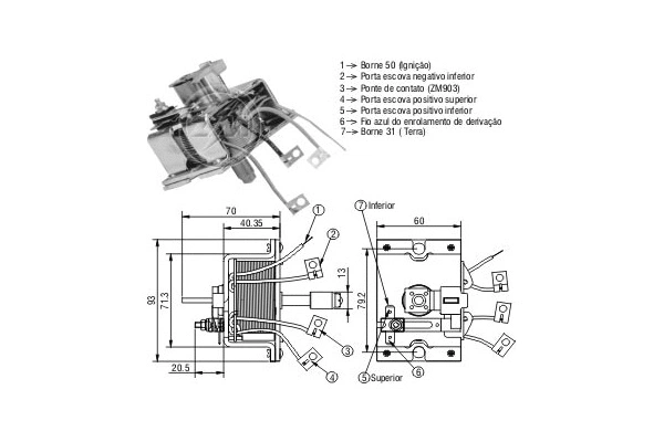Solenoid Switch, starter (ZM904)