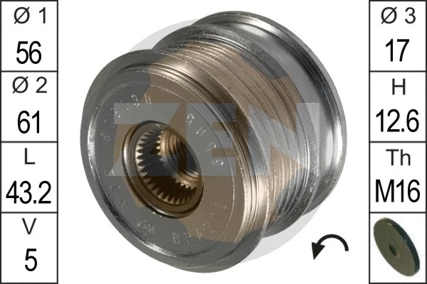Alternator Freewheel Clutch (ZN5505)