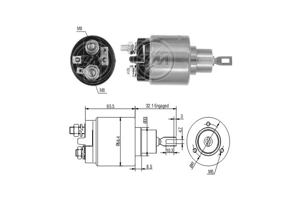 Solenoid Switch, starter (ZM573C)