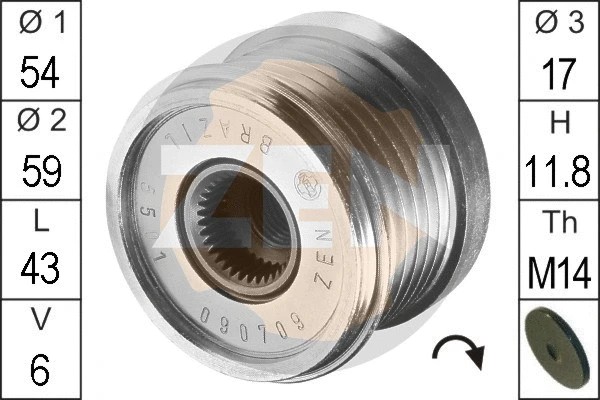 Alternator Freewheel Clutch (ZN5501)