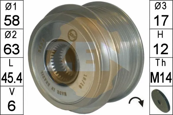 Alternator Freewheel Clutch (ZN5658)