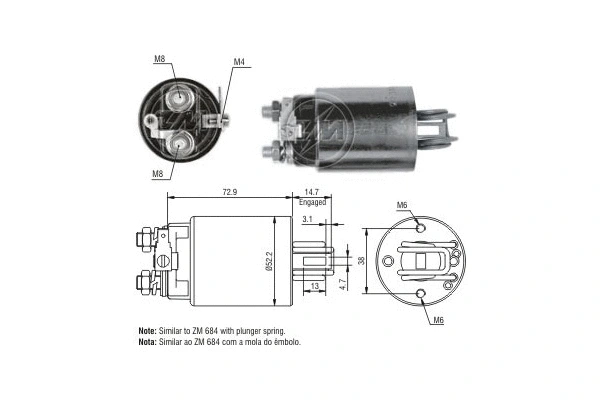 Solenoid Switch, starter (ZM1684)