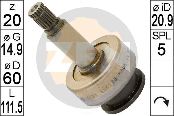 Freewheel Gear, starter (ZN1921)