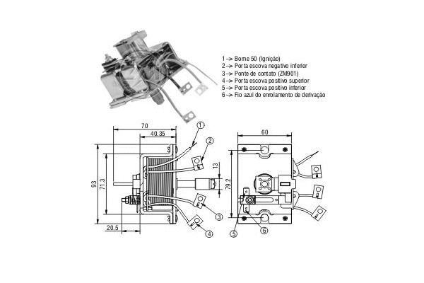 Solenoid Switch, starter (ZM2902)