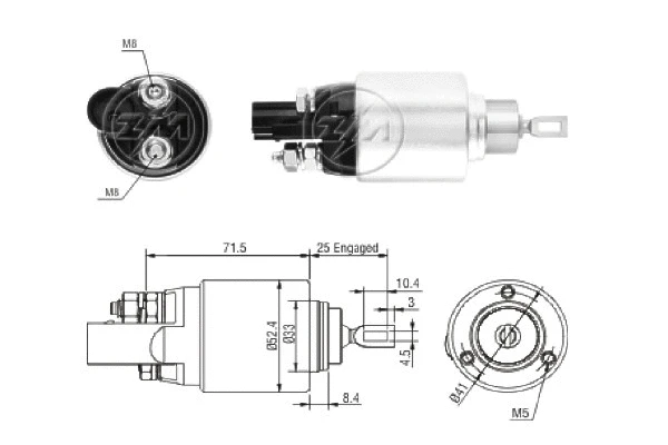 Solenoid Switch, starter (ZM381)