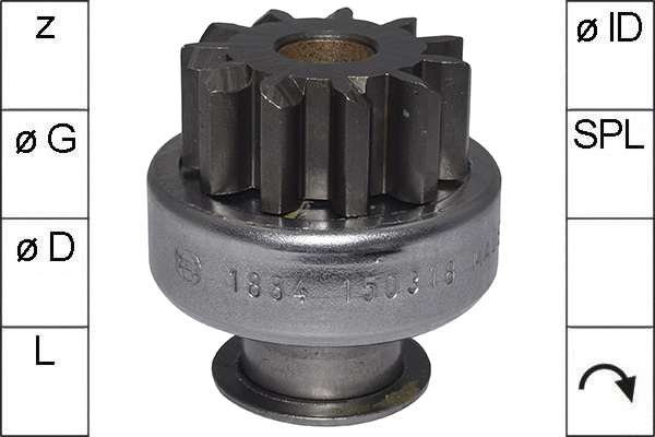 Freewheel Gear, starter (ZN1884)