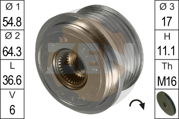 Alternator Freewheel Clutch (ZN5504)