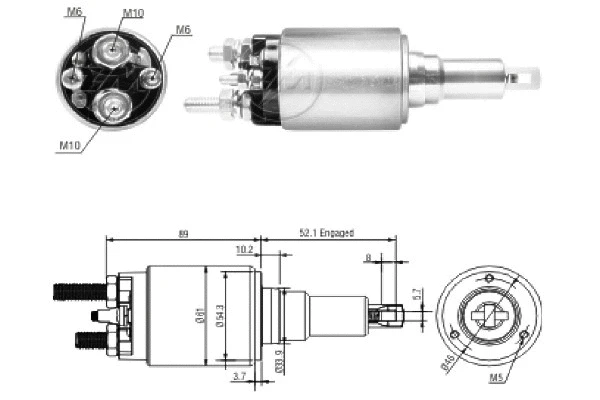 Solenoid Switch, starter (ZM3639)