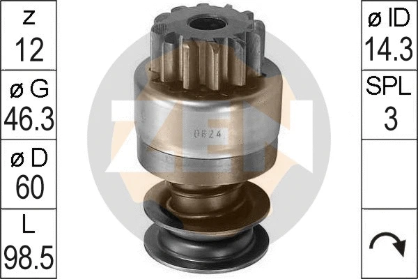 Freewheel Gear, starter (ZN0624)