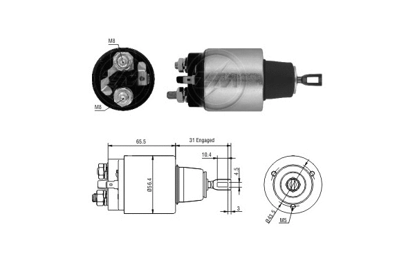 Solenoid Switch, starter (ZM4777)