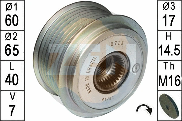 Alternator Freewheel Clutch (ZN5713)