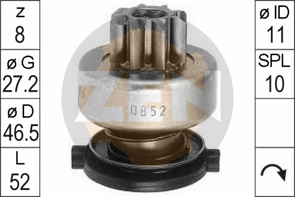 Freewheel Gear, starter (ZN0852)