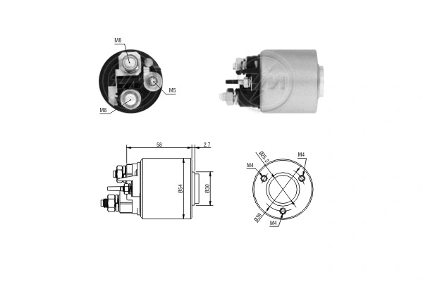 Solenoid Switch, starter (ZM3494)