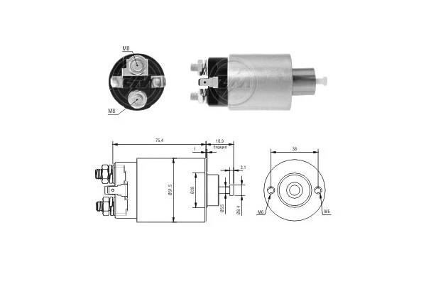 Solenoid Switch, starter (ZM4993)