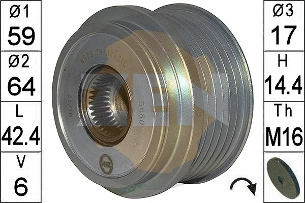 Alternator Freewheel Clutch (ZN5680)