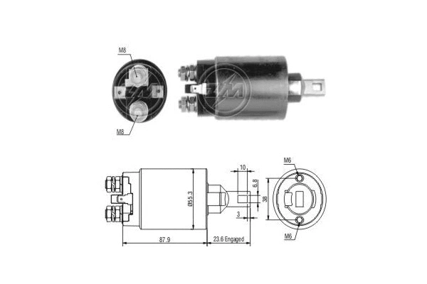 Solenoid Switch, starter (ZM893)