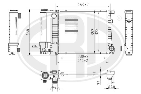 Radiator, engine cooling (673410)