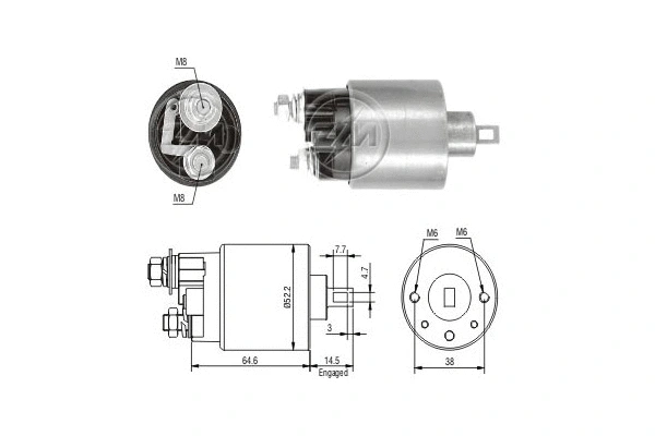 Solenoid Switch, starter (ZM712)