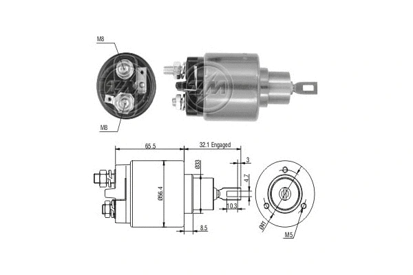 Solenoid Switch, starter (ZM873)