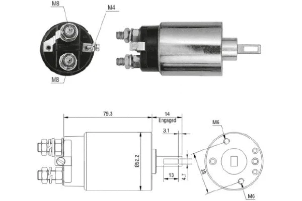Solenoid Switch, starter (ZM689)