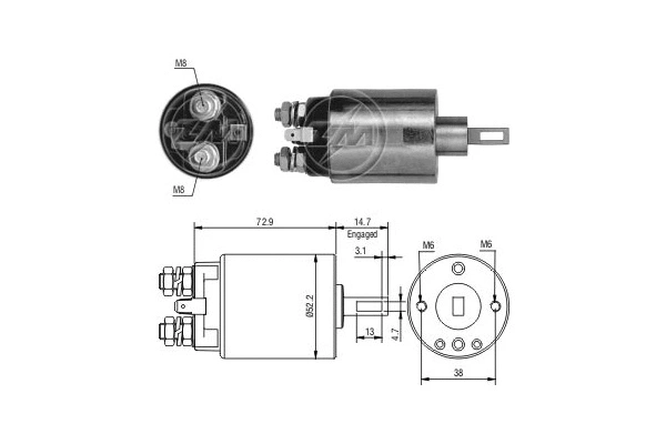 Solenoid Switch, starter (ZM584)