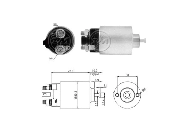 Solenoid Switch, starter (ZM392)