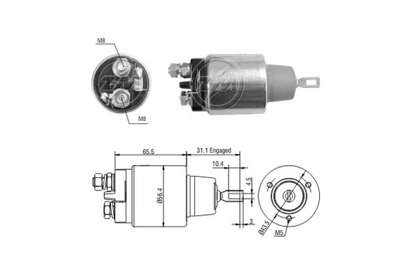 Solenoid Switch, starter (ZM3773)