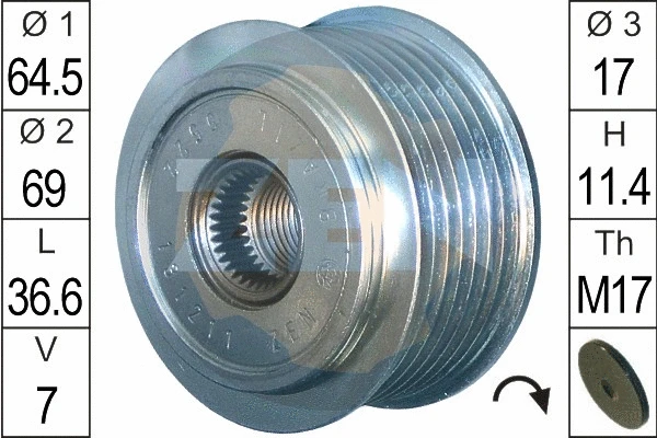 Alternator Freewheel Clutch (ZN5522)