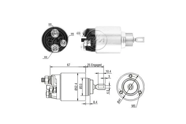 Solenoid Switch, starter (ZM3381)