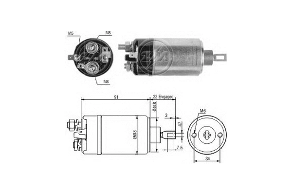 Solenoid Switch, starter (ZM623)