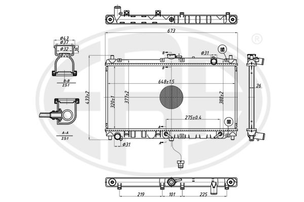 Radiator, engine cooling (673320)