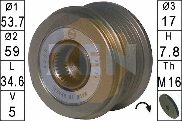 Alternator Freewheel Clutch (ZN5590)