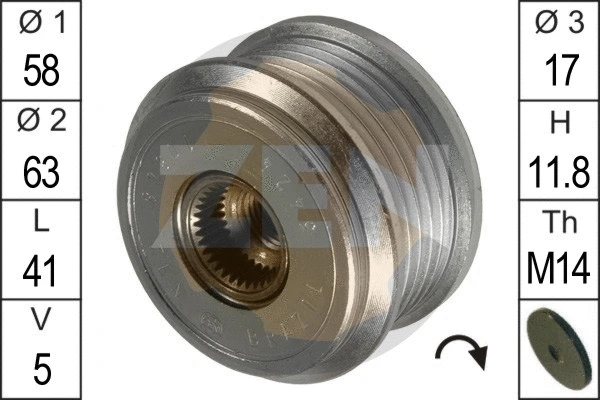 Alternator Freewheel Clutch (ZN5424)
