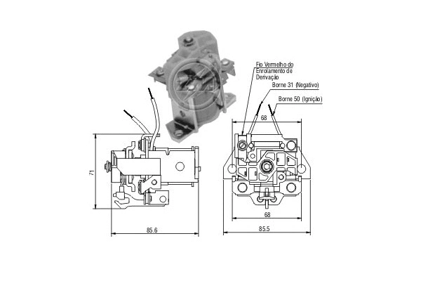 Solenoid Switch, starter (ZM2903)