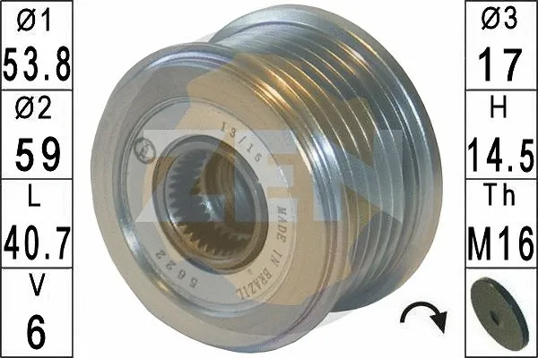 Alternator Freewheel Clutch (ZN5622)