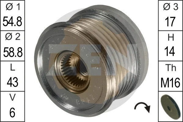 Alternator Freewheel Clutch (ZN5423)