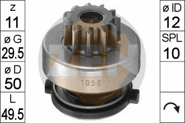 Freewheel Gear, starter (ZN1058)