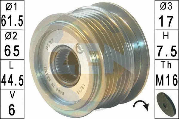 Alternator Freewheel Clutch (ZN5627)