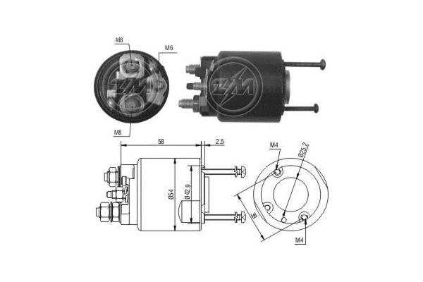 Solenoid Switch, starter (ZM495)