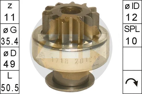 Freewheel Gear, starter (ZN1718)