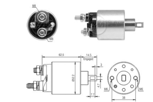 Solenoid Switch, starter (ZM3710)