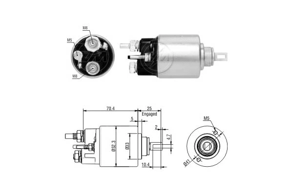 Solenoid Switch, starter (ZM6271)