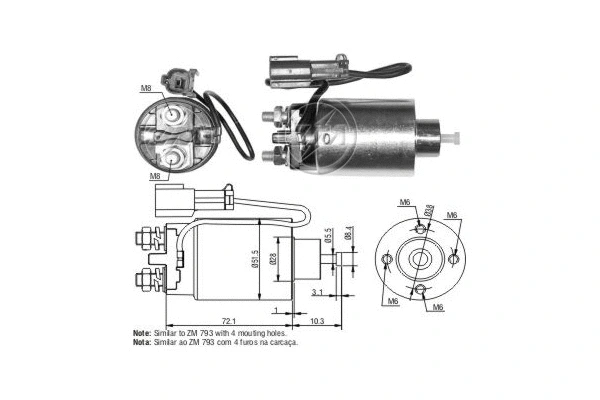Solenoid Switch, starter (ZM4793)