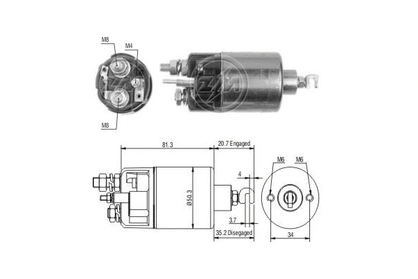 Solenoid Switch, starter (ZM664)